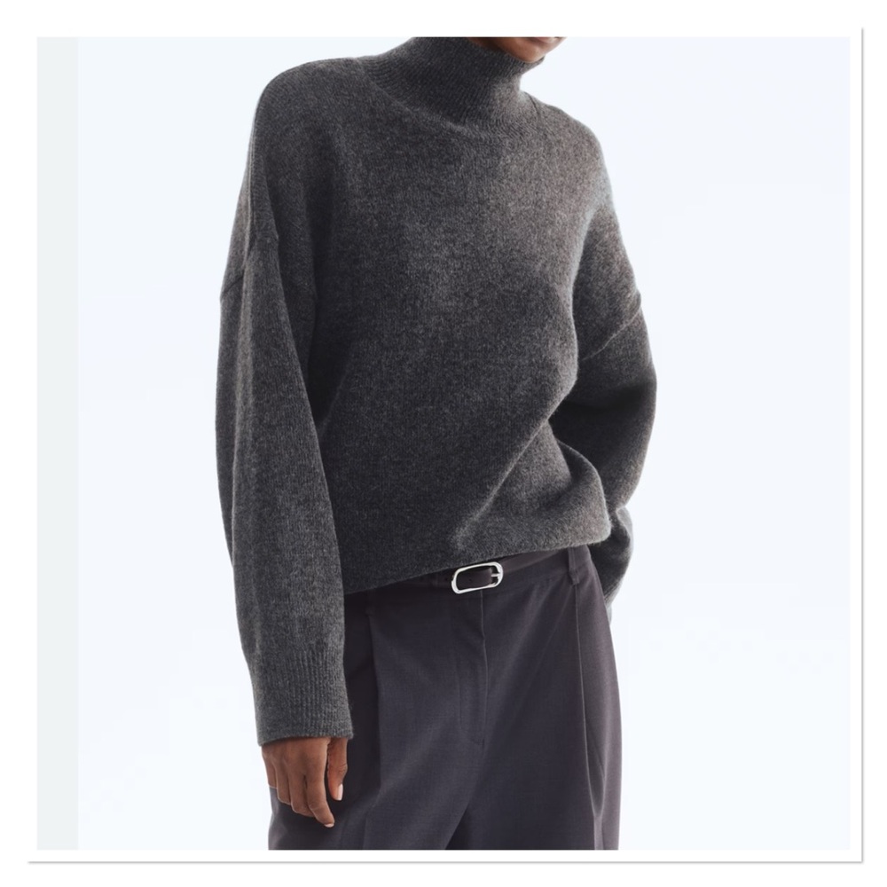 H&M Oversized Cozy Gray Turtleneck Sweater